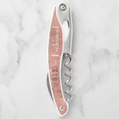 Monogramm-Bridesmaid für elf rosa Glitzer Kellnermesser (Rückseite)