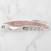 Monogramm-Bridesmaid für elf rosa Glitzer Kellnermesser (Vorderseite)