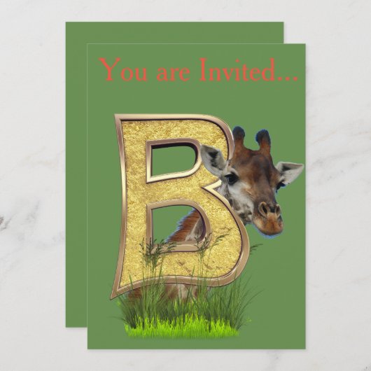 Monogramm - Brief B - Hauptstadt Einladung (Vorne/Hinten)