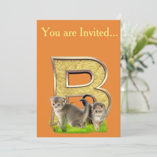 Monogramm - Brief B - Hauptstadt Einladung (Stehend Vorderseite)