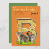 Monogramm - Brief B - Hauptstadt Einladung (Vorne/Hinten)