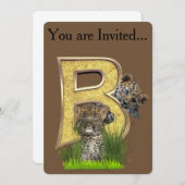 Monogramm - Brief B - Hauptstadt Einladung (Vorne/Hinten)