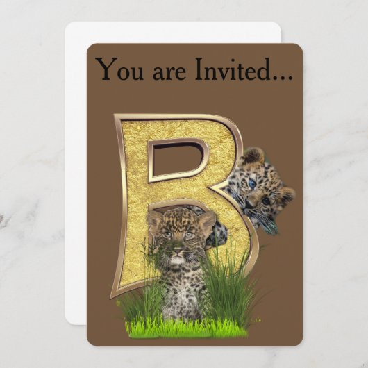 Monogramm - Brief B - Hauptstadt Einladung (Vorne/Hinten)