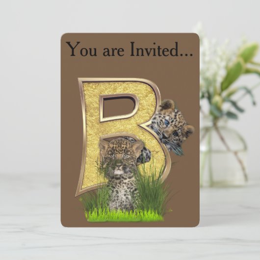 Monogramm - Brief B - Hauptstadt Einladung (Stehend Vorderseite)