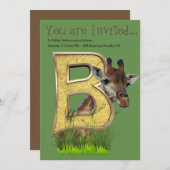 Monogramm - Brief B - Hauptstadt Einladung (Vorne/Hinten)