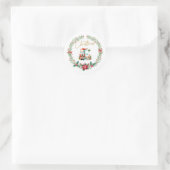 Monogramm Brief E, Weihnachtslied mit dem Weihnach Runder Aufkleber (Tasche)
