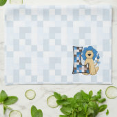 Monogramm-Brief für das blaue Patchwork von Kid Handtuch (Gefaltet)