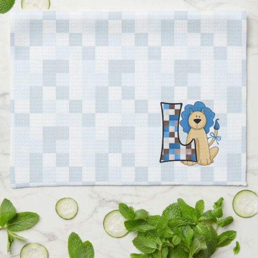 Monogramm-Brief für das blaue Patchwork von Kid Handtuch (Gefaltet)