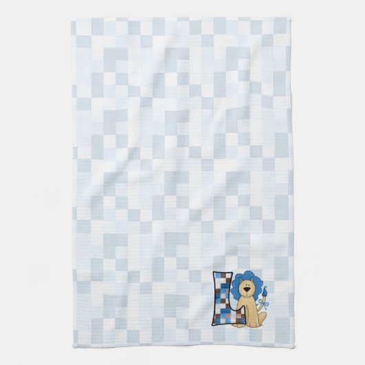 Monogramm-Brief für das blaue Patchwork von Kid Handtuch (Vertikal)