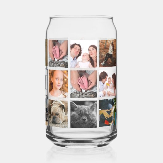 Monogramm-Brief für moderne Fotos Dosenglas (Rückseite)