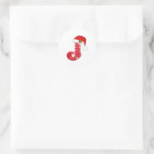 Monogramm Brief J, Weihnachtsaufkleber der Weihnac Runder Aufkleber (Tasche)