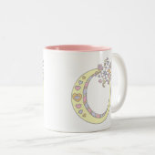 Monogramm Brief O Herz Blume Kunst Tasse (VorderseiteRechts)