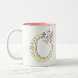 Monogramm Brief O Herz Blume Kunst Tasse
