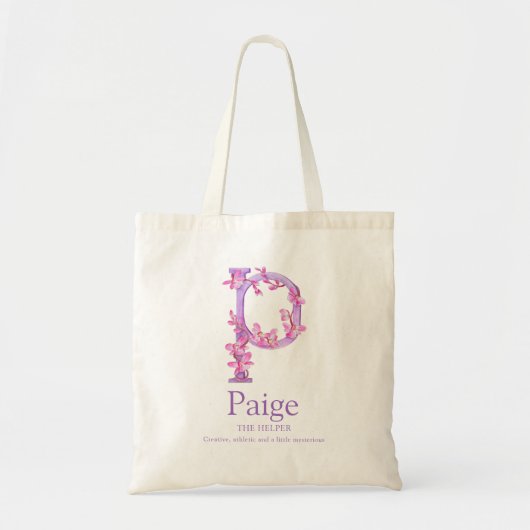 Monogramm Brief P Orchids Aquarellbild Tragetasche (Vorne)