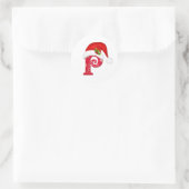 Monogramm Brief P, Weihnachtsaufkleber Runder Aufkleber (Tasche)