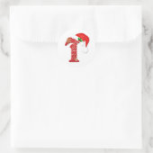 Monogramm Brief T, Weihnachten der Weihnachtsmannm Runder Aufkleber (Tasche)