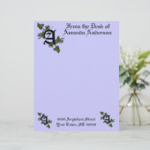 Monogramm-Briefkopf mit Buchstabe A, personalisier Briefbogen (Stehend Vorderseite)
