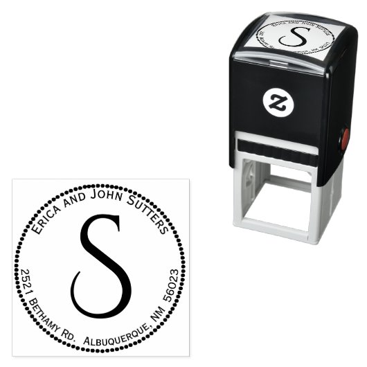 Monogramm-Briefmarke der Rücksendeadresse Permastempel (Beispiel)