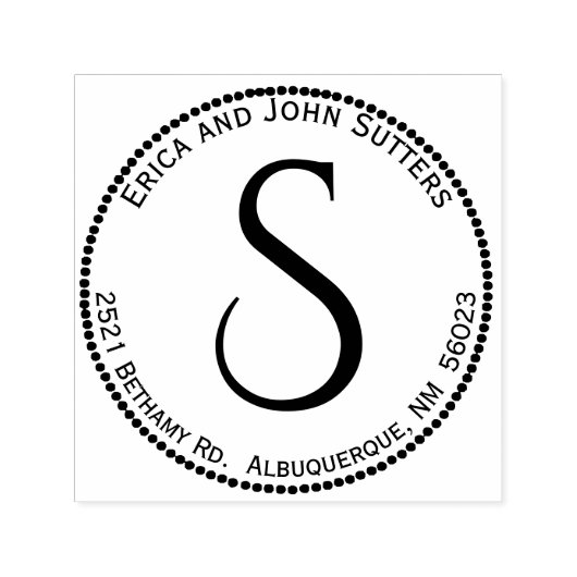 Monogramm-Briefmarke der Rücksendeadresse Permastempel (Design)