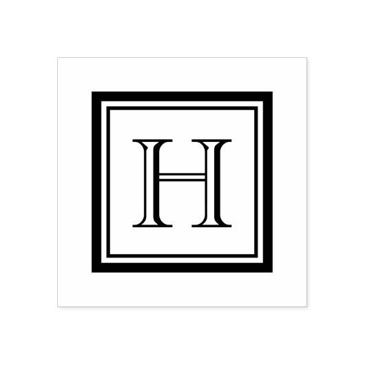 Monogramm-Briefmarke des Classic Square Gummistempel (Prägung)