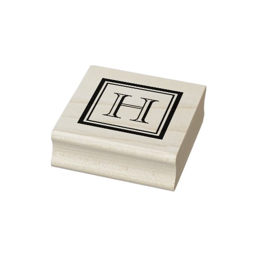 Monogramm-Briefmarke des Classic Square Gummistempel (Stempel)
