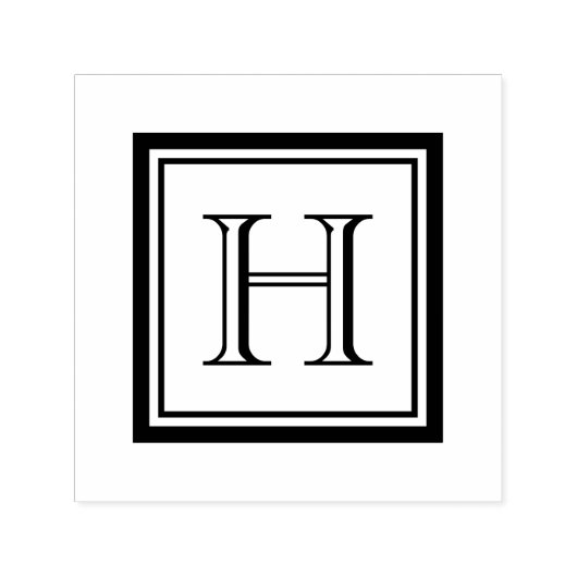 Monogramm-Briefmarke des Classic Square Permastempel (Design)