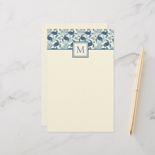 Monogramm Briefpapier (Vorderseite/Rückseite Beispiel)