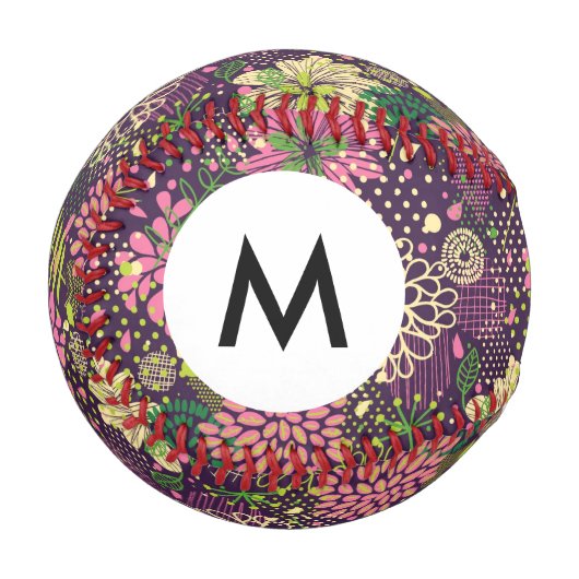 Monogramm-Bright-Muster Baseball (Vorderseite Links)