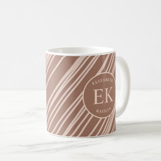 Monogramm Brown Abstrakt Kaffeetasse (VorderseiteRechts)