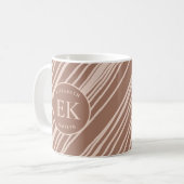 Monogramm Brown Abstrakt Kaffeetasse (Vorderseite Links)