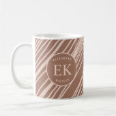 Monogramm Brown Abstrakt Kaffeetasse (Links)