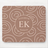 Monogramm Brown Abstrakt Mousepad (Vorne)