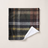 Monogramm Brown Kariert Badhandtuch Set (Waschlappen)