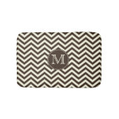 Monogramm Brown und Creme Zickzack Badematte (Vorderseite)