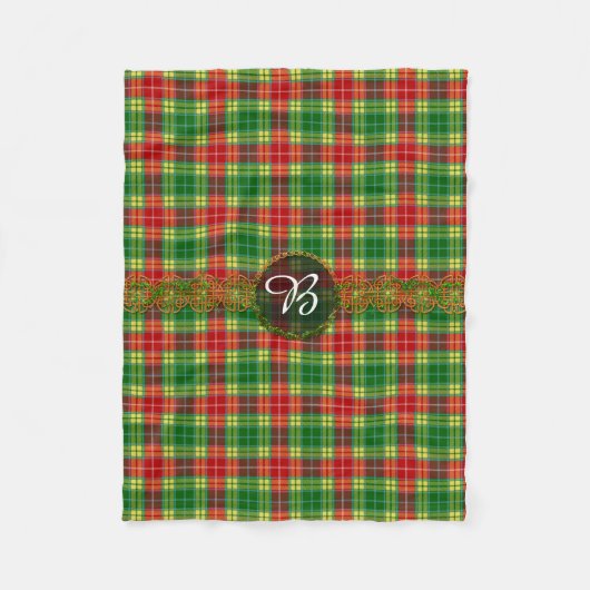 Monogramm Buchanan Tartan Fleecedecke (Vorderseite)