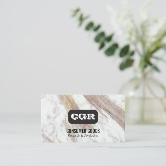 Monogramm | Buche Visitenkarte (Stehend Vorderseite)