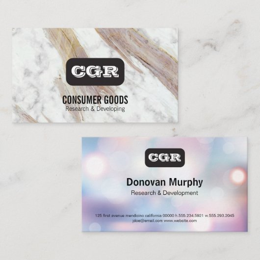 Monogramm | Buche Visitenkarte (Vorne/Hinten)