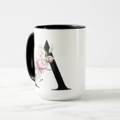 Monogramm Buchstabe A Brautjungfer Kaffeetasse (Vorderseite Links)