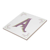 Monogramm-Buchstabe A, elegante Vintage Art Fliese (Seite)