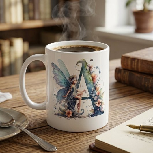 Monogramm Buchstabe A Fee Kaffeetasse