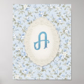 Monogramm Buchstabe A Florale Wandkunst Poster (Vorne)