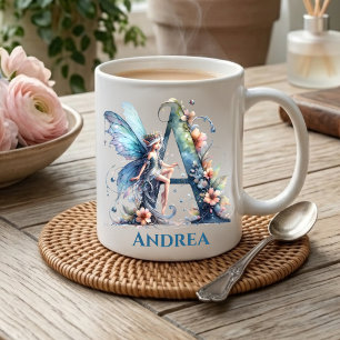 Monogramm Buchstabe A mit Namen Fee Kaffeetasse