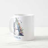 Monogramm Buchstabe A mit Namen Fee Kaffeetasse (Vorderseite Links)