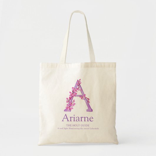Monogramm Buchstabe A Orchidee Aquarell Ariarne in Tragetasche (Vorne)