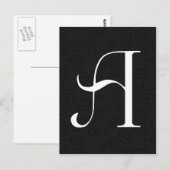Monogramm Buchstabe A Postkarte (Vorne/Hinten)