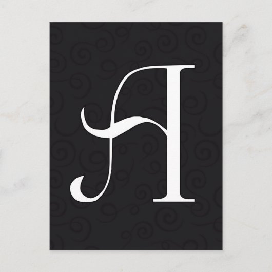 Monogramm Buchstabe A Postkarte (Vorderseite)
