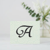Monogramm Buchstabe A Postkarte (Stehend Vorderseite)