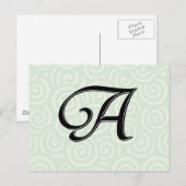 Monogramm Buchstabe A Postkarte (Vorne/Hinten)