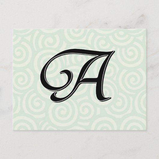 Monogramm Buchstabe A Postkarte (Vorderseite)