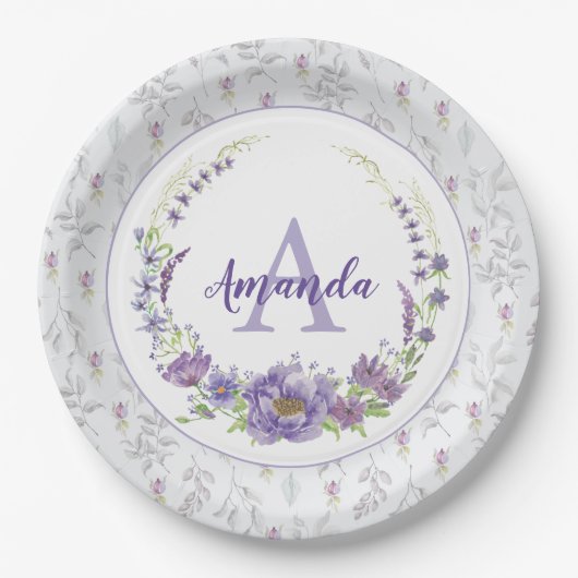 Monogramm - Buchstabe A, Zoll Pappteller (Vorderseite)